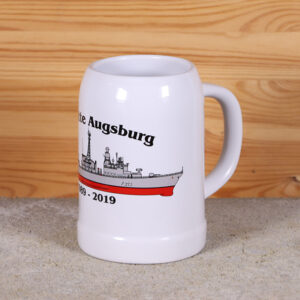 Klassischer Bierkrug Fregatte Augsburg mit Silhouette