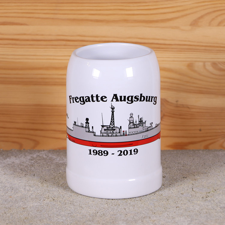 Klassischer Bierkrug Fregatte Augsburg mit Silhouette – Bild 2