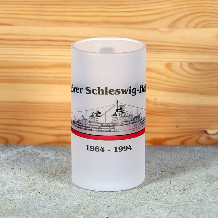 Satinierter Bierkrug Zerstörer Schleswig-Holstein - Silhouette – Bild 2