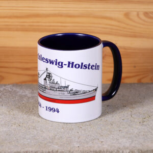 Marine-Tasse Zerstörer Schleswig-Holstein mit Silhouette