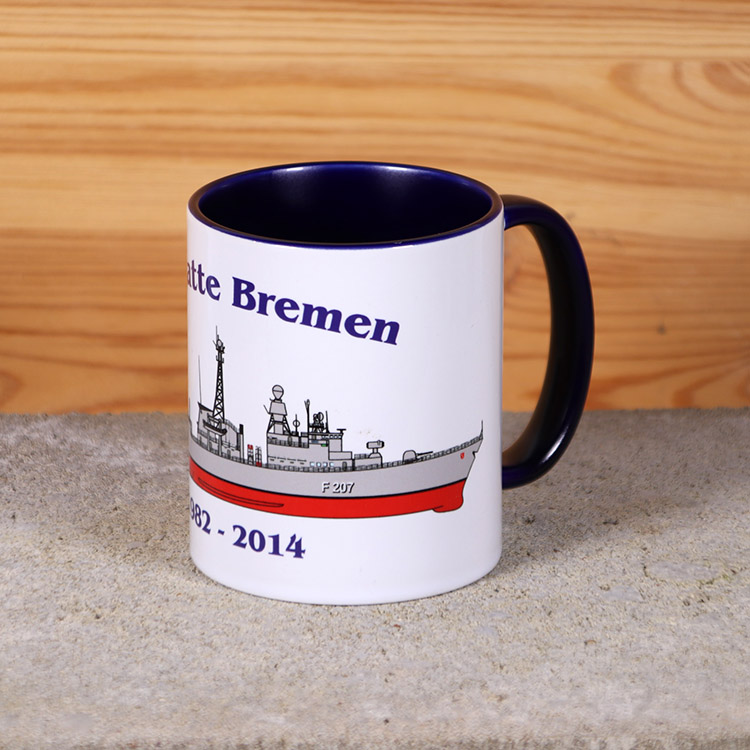 Marine-Tasse Fregatte Bremen mit Silhouette
