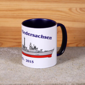 Marine-Tasse Fregatte Niedersachsen mit Silhouette