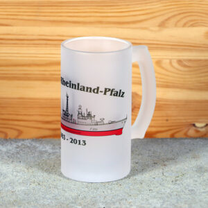 Satinierter Bierkrug Fregatte Rheinland-Pfalz - Silhouette
