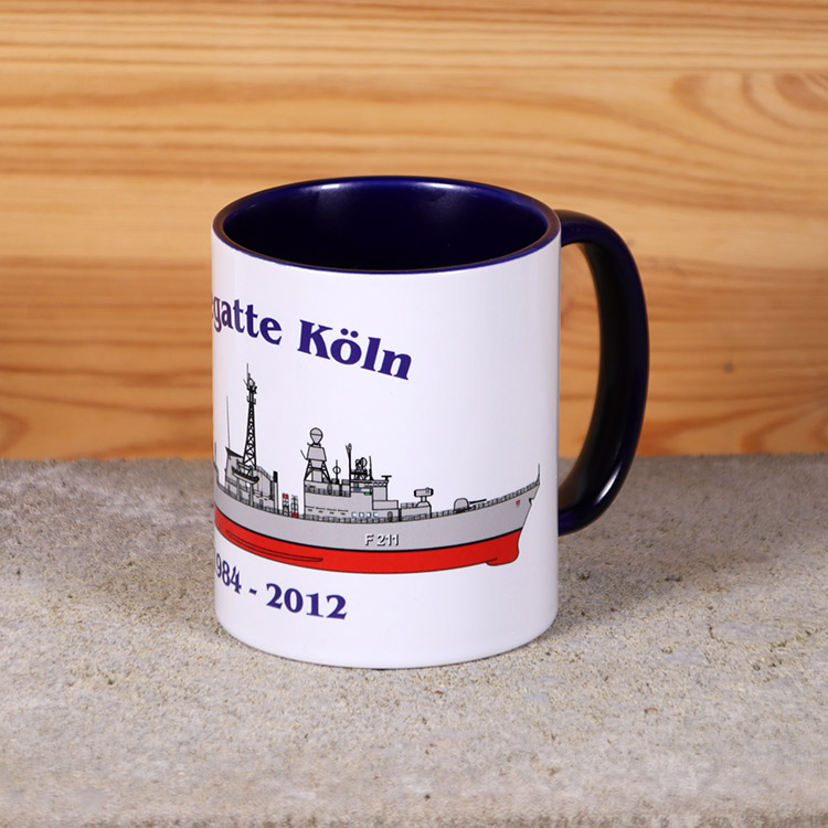 Marine-Tasse Fregatte Köln mit Silhouette