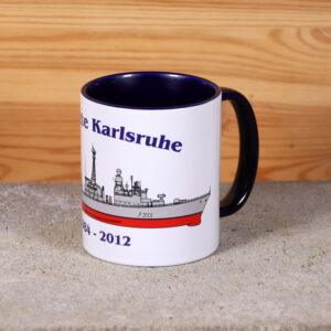 Marine-Tasse Fregatte Karlsruhe mit Silhouette