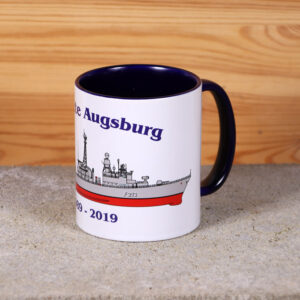 Marine-Tasse Fregatte Augsburg mit Silhouette