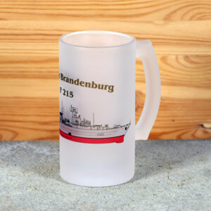 Satinierter Bierkrug Fregatte Brandenburg - Silhouette