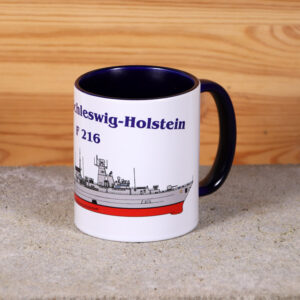 Marine-Tasse Fregatte Schleswig-Holstein mit Silhouette