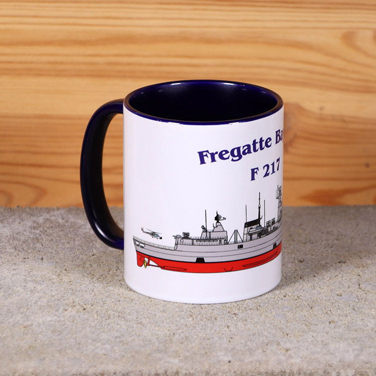 Marine-Tasse Fregatte Bayern mit Silhouette und Wunschtext – Bild 4