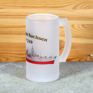 Satinierter Bierkrug Fregatte Sachsen - Silhouette