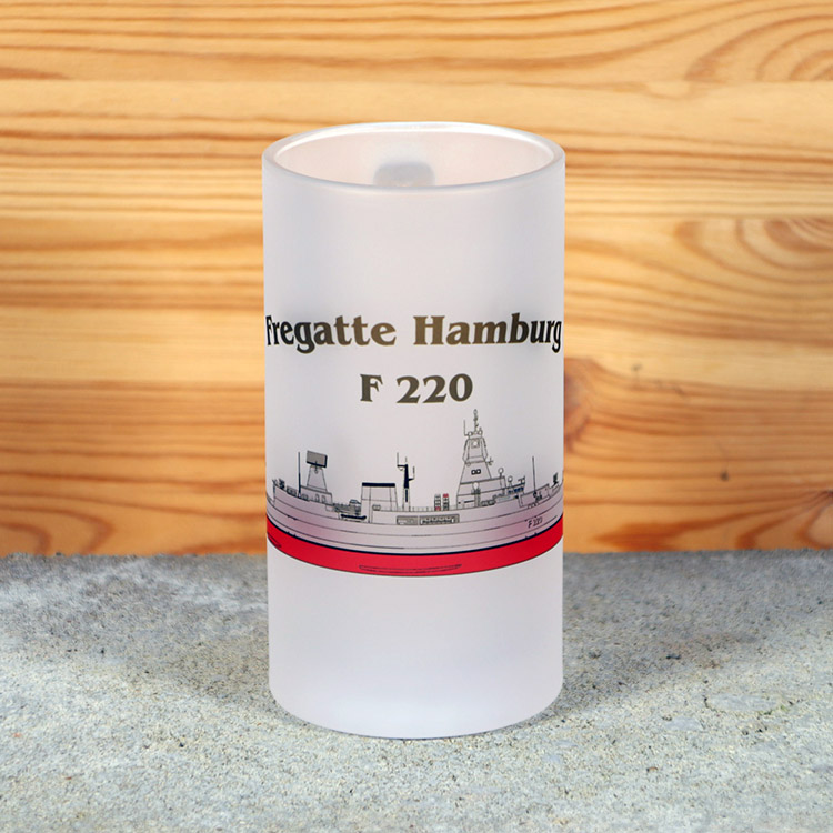 Satinierter Bierkrug Fregatte Hamburg - Silhouette – Bild 2