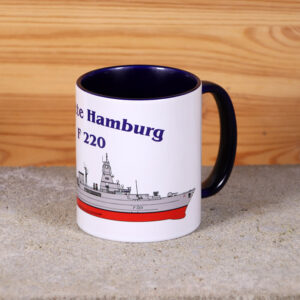 Marine-Tasse Fregatte Hamburg mit Silhouette