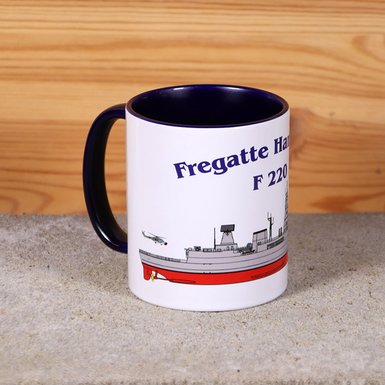 Marine-Tasse Fregatte Hamburg mit Silhouette und Wunschtext – Bild 4