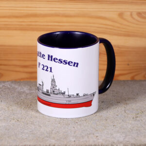 Marine-Tasse Fregatte Hessen mit Silhouette
