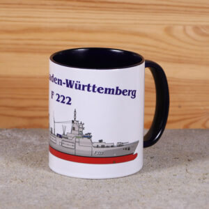 Marine-Tasse Fregatte Baden-Württemberg mit Silhouette