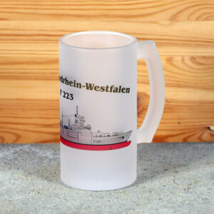 Satinierter Bierkrug Fregatte Nordrhein-Westfalen - Silhouette