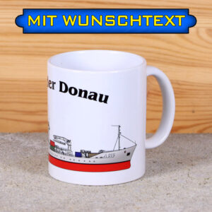 Tasse Tender Donau mit Silhouette und Wunschtext