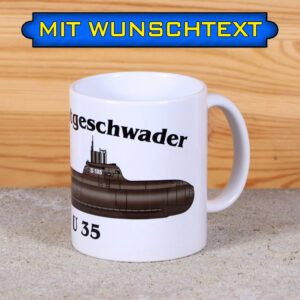 Tasse U 35 mit Silhouette und Wunschtext