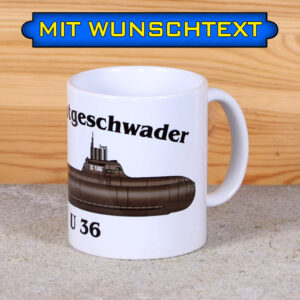 Tasse U 36 mit Silhouette und Wunschtext