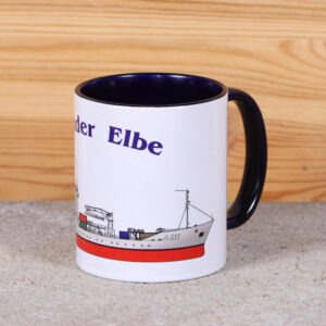 Blaue Marine-Tasse Tender Elbe