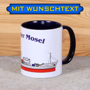 Marine-Tasse Tender Mosel mit Silhouette und Wunschtext