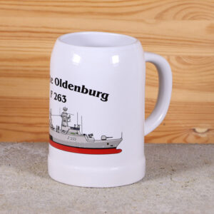 Klassischer Bierkrug Korvette Oldenburg mit Silhouette