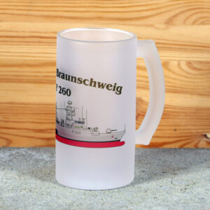 Satinierter Bierkrug Korvette Braunschweig