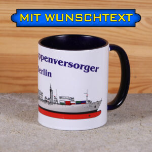 Marine-Tasse EGV Berlin mit Silhouette und Wunschtext