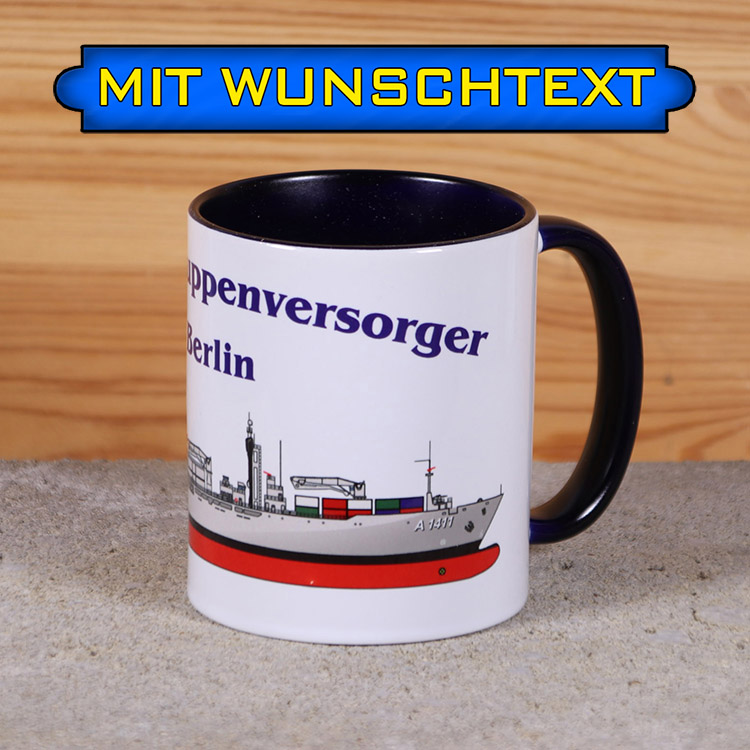 Marine-Tasse EGV Berlin mit Silhouette und Wunschtext