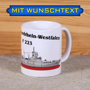 Tasse Fregatte Nordrhein-Westfalen mit Silhouette und Wunschtext