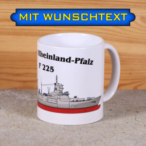 Tasse Fregatte Rheinland-Pfalz mit Silhouette und Wunschtext