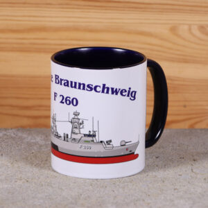Marine-Tasse Korvette Braunschweig mit Silhouette