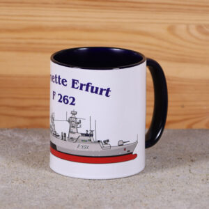 Marine-Tasse Korvette Erfurt mit Silhouette
