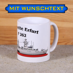 Tasse Korvette Erfurt mit Silhouette und Wunschtext