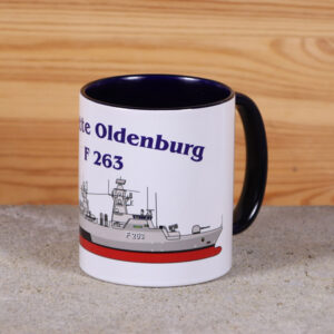 Marine-Tasse Korvette Oldenburg mit Silhouette