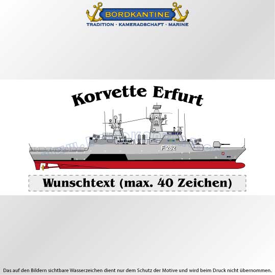 Tasse Korvette Erfurt mit Silhouette und Wunschtext – Bild 2