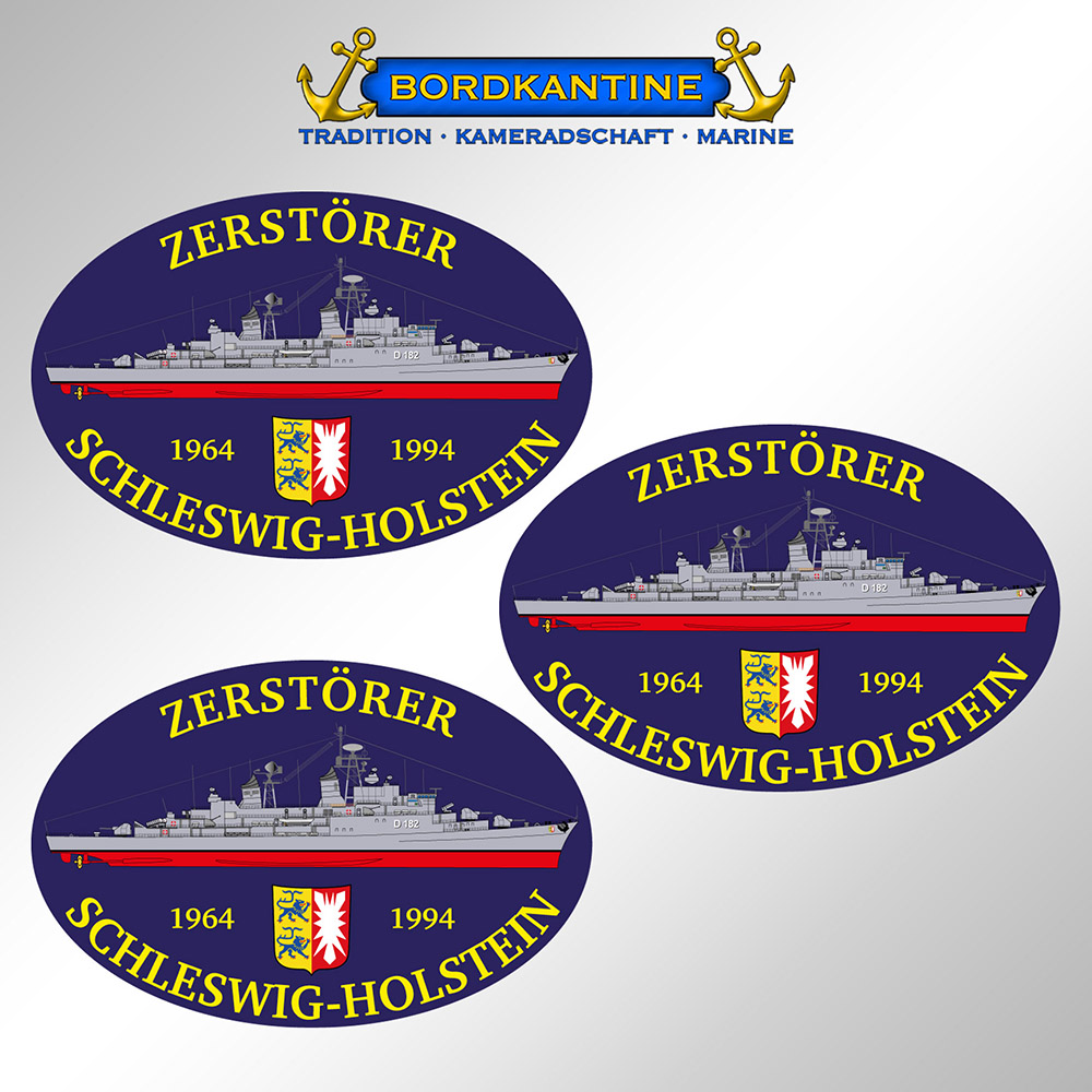 Aufkleberset Zerstörer Schleswig-Holstein - Silhouette