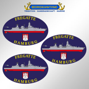 Aufkleberset Fregatte Hamburg - Silhouette