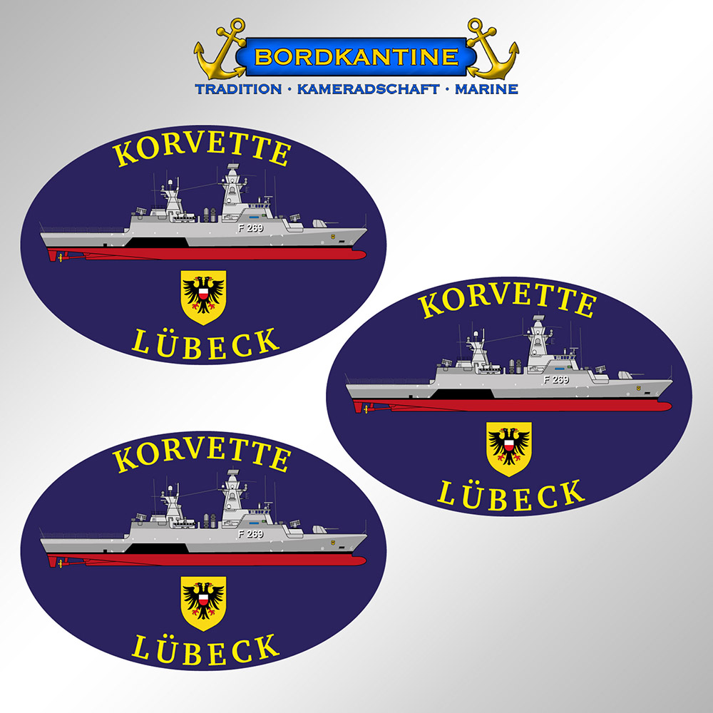 Aufkleberset Korvette Lübeck - Silhouette