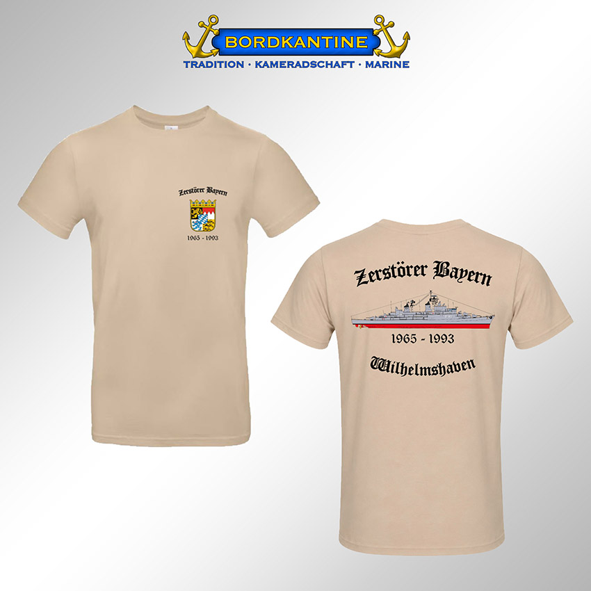 T-Shirt Zerstörer Bayern (D 183) - Wappen & Silhouette – Bild 3