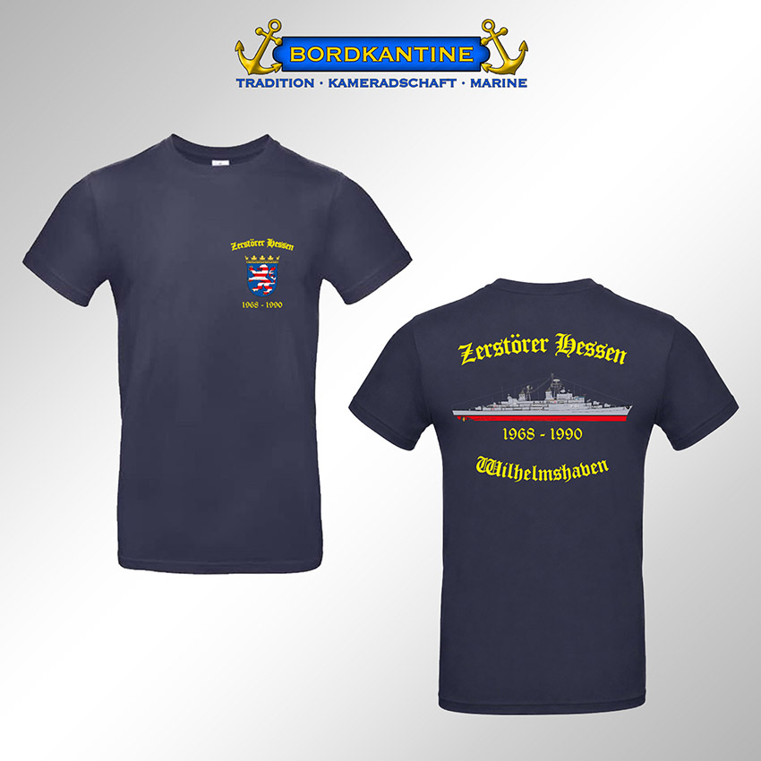 T-Shirt Zerstörer Hessen (D 184) - Wappen & Silhouette – Bild 2