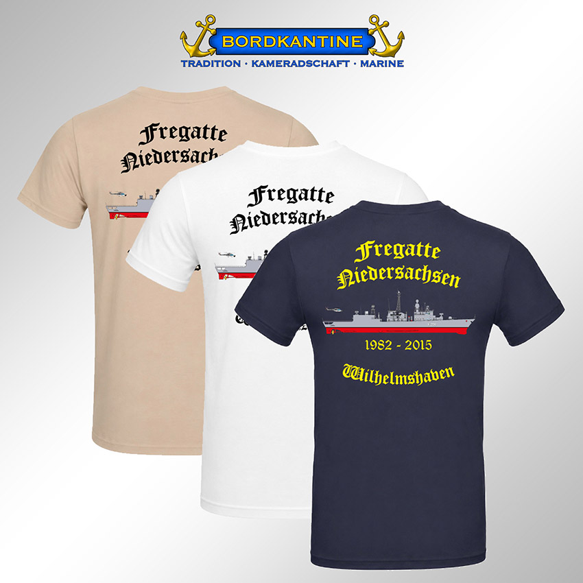 T-Shirt Fregatte Niedersachsen (F 208) - Wappen & Silhouette