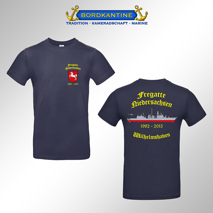 T-Shirt Fregatte Niedersachsen (F 208) - Wappen & Silhouette – Bild 2