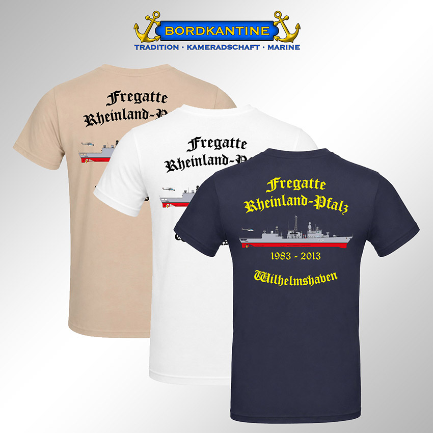 T-Shirt Fregatte Rheinland-Pfalz (F 209) - Wappen & Silhouette